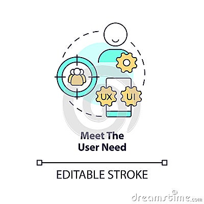 Meet user need concept icon Vector Illustration