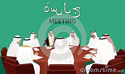 Meeting of Arab Heads of State Vector Illustration