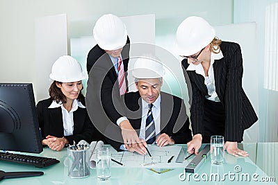Meeting of architects or structural engineers Stock Photo