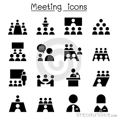 Meeting & Conference icons Vector Illustration