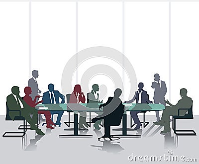 Meeting and discussion Vector Illustration