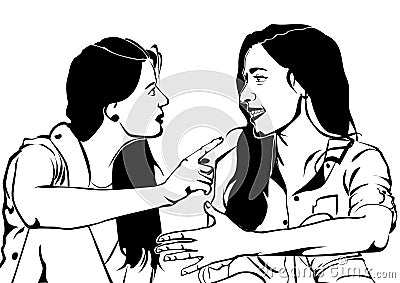 A friendly chat and some gossip. Vector Illustration