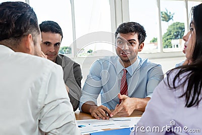 Meeting of a group of businesspeople Stock Photo