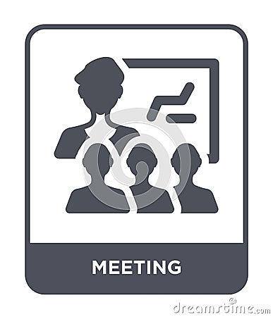 meeting icon in trendy design style. meeting icon isolated on white background. meeting vector icon simple and modern flat symbol Vector Illustration