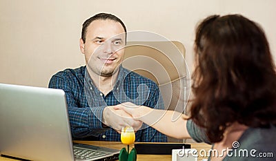 Meeting a new colleague Stock Photo