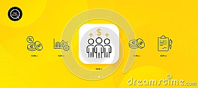 Meeting, Operational excellence and Currency exchange minimal line icons. For web application, printing. Vector Vector Illustration