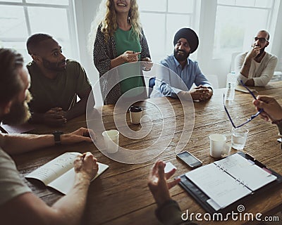 Meeting Table Networking Sharing Concept Stock Photo