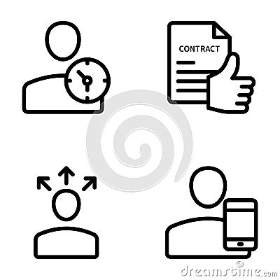 Meeting, Workplace, Business Communication Line Vectors Vector Illustration