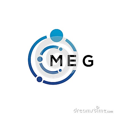 MEG letter technology logo design on white background. MEG creative initials letter IT logo concept. MEG letter design Vector Illustration