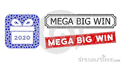Mega Big Win Distress Seals and Virus Stencil Mosaic 2020 Gift Stock Photo