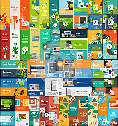 Mega collection of flat web infographic concepts Vector Illustration