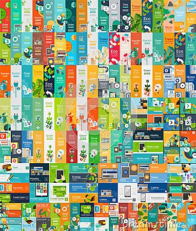 Mega collection of flat web infographic concepts Vector Illustration