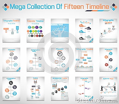 Mega collection infographic timeline Vector Illustration