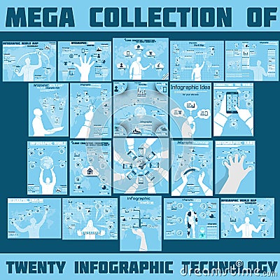 Mega collection infographic Vector Illustration