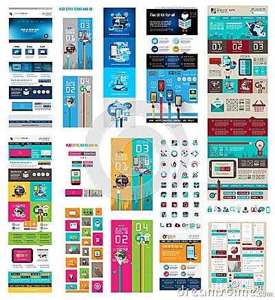 Mega Collection of Website templates, web header Vector Illustration