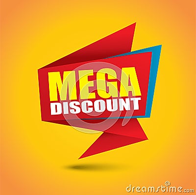 Mega discount bubble banner Vector Illustration