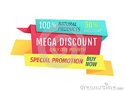 Mega Discount Only This Month Vector Illustration Vector Illustration