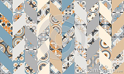 Mega Gorgeous seamless patchwork pattern from colorful Moroccan Stock Photo