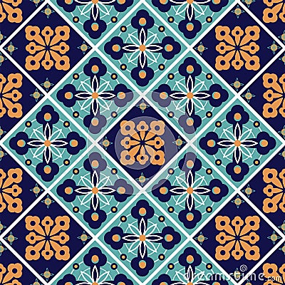 Mega Gorgeous seamless patchwork pattern from colorful Moroccan tiles, ornaments. Can be used for wallpaper, pattern Vector Illustration