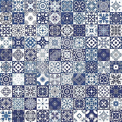 Mega Gorgeous seamless patchwork pattern from colorful Moroccan tiles, ornaments. Can be used for wallpaper, pattern fills, web pa Stock Photo