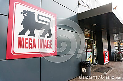 Mega image supermarket Editorial Stock Photo