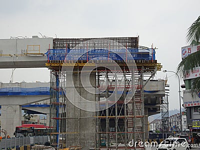 The mega infrastructure structure is under construction. Editorial Stock Photo