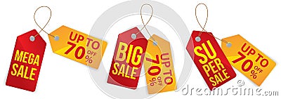 Mega sale, Big sale, Super sale banner in flat design Vector Illustration