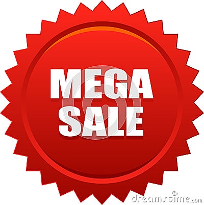 Mega sale seal stamp badge red Vector Illustration