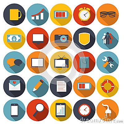 Mega Set of Flat Icons Vector Illustration. Vector Illustration