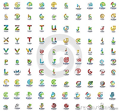 Mega set of letter logo icons Vector Illustration