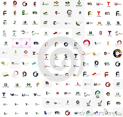 Mega set of letter logos Vector Illustration