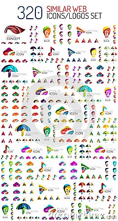 Mega set of 320 similar web universal icon and Vector Illustration