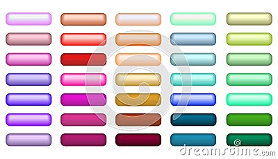 Mega set of web empty buttons in different colors Vector Illustration