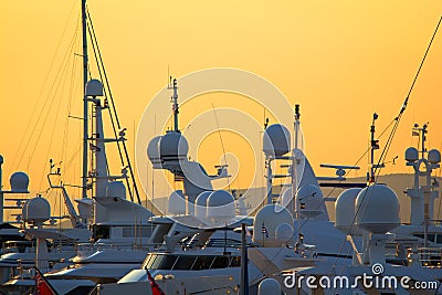 Mega-yachts Stock Photo