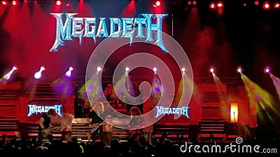 Megadeth on stage, Bucharest, Romania Editorial Stock Photo