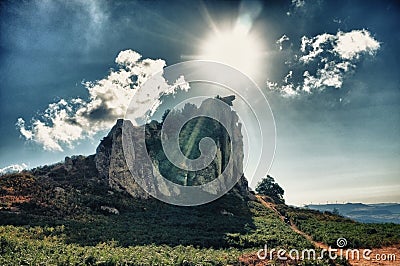 Megalith landscape in hdr Stock Photo