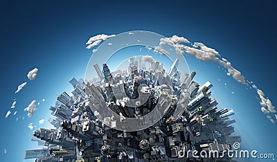 Megalopolis aerial view Stock Photo