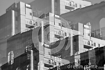 Megalopolis architecture shot through a spectacular optical filter and tinted Stock Photo