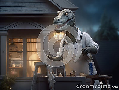 Megalosaurus House Painter Stock Photo