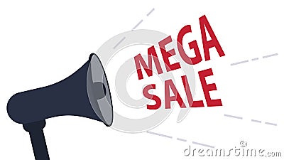 megaphon with sale announcement Vector Illustration