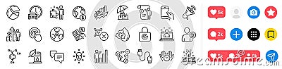 Megaphone, Best manager and Book car line icons pack. For web app. Social media icons. Vector Vector Illustration