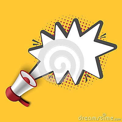 Megaphone with bubble speech template for advertisment, vector Vector Illustration