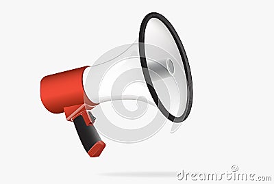Megaphone, bullhorn or loudhailer isolated on white background Vector Illustration