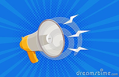 Megaphone, bullhorn. News, attention banner. Vector illustration Vector Illustration