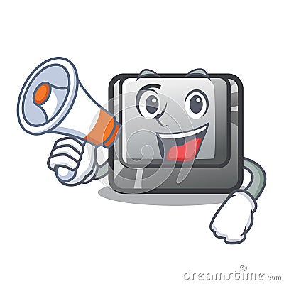 With megaphone button C on a keyboard character Vector Illustration