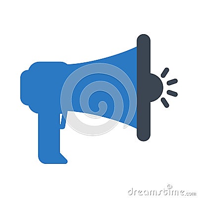 Megaphone glyph colour vector icon Vector Illustration