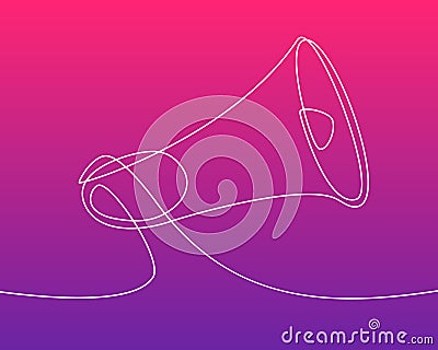 Megaphone on gradient background, which shares the message about ongoing event Vector Illustration