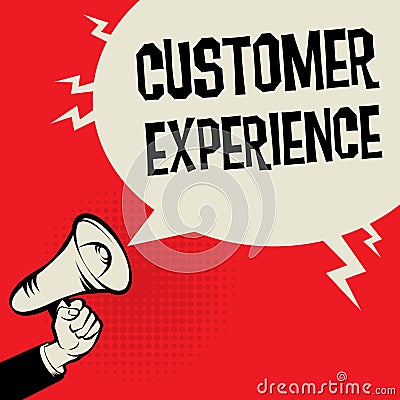 Megaphone Hand business concept Customer Experience Vector Illustration