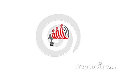 Megaphone human opinion logo icon vector Vector Illustration