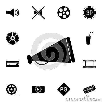 Megaphone icon. Detailed set of cinema icons. Premium quality graphic design icon. One of the collection icons for Vector Illustration